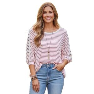 NWT Striped Top with Sequins Size Small